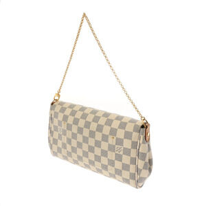 Louis Vuitton Bag Canvas Azur Damier Shoulder White Favorite